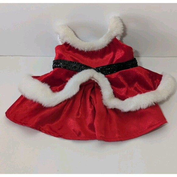 Build A Bear Mrs. Claus Dress Red White Fur Christmas Outfit Teddy Clothes - Picture 1 of 5